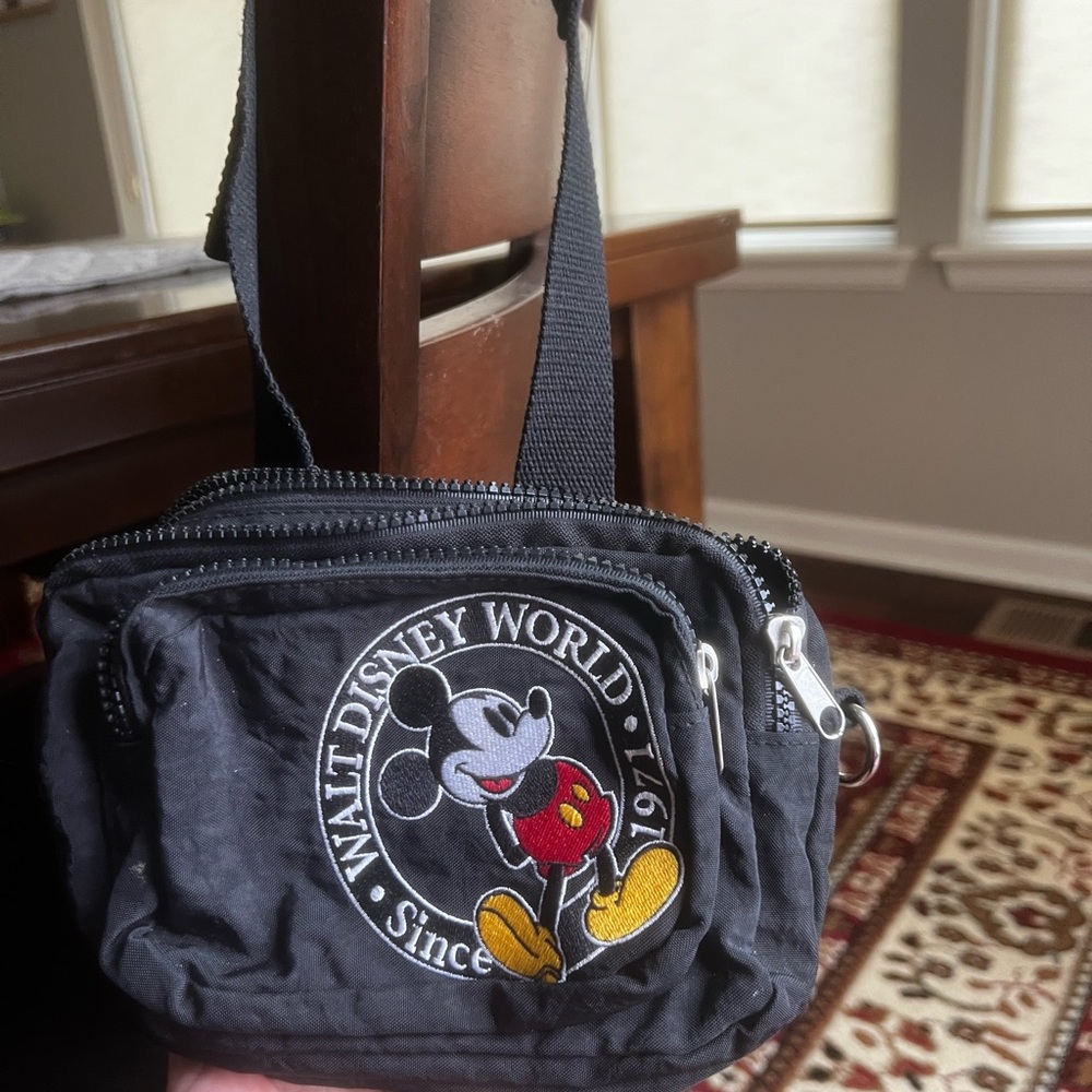 Walt Disney World Black Belt Bag with Mickey Mouse Design